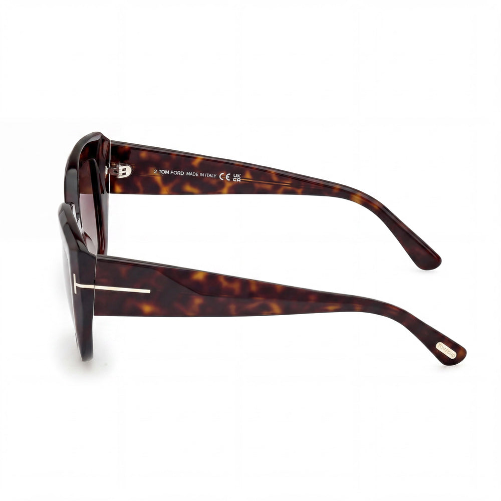 Gafas de sol unisex Tom Ford Butterfly con montura Habana oscuro, lentes ahumadas de 53 mm