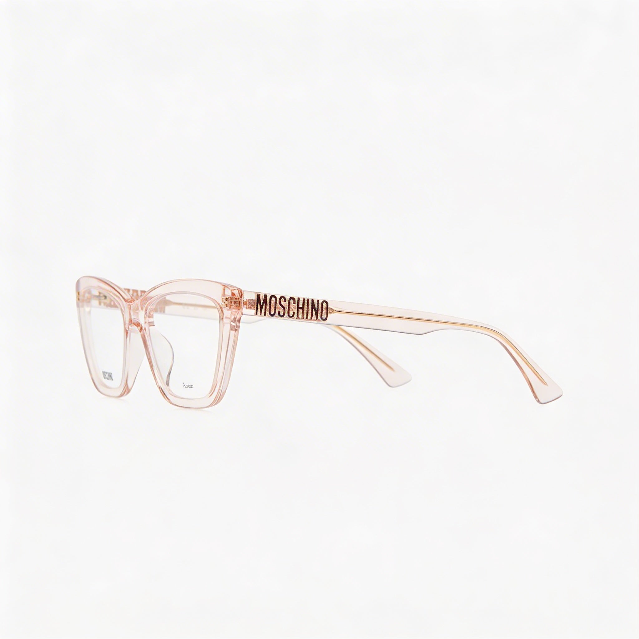 Moschino Modern Women's Nude Acetate Frame Sunglasses with Polycarbonate Lenses, Size 52-17-140mm, Photo 3