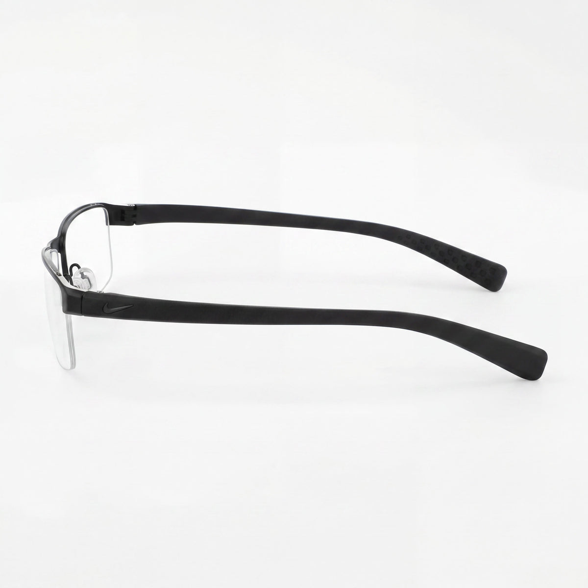 Gafas Oftálmicas Informales Nike para Hombre con montura negra satinada y lentes de plástico transparentes, tamaño 55-17-140, Photo 2