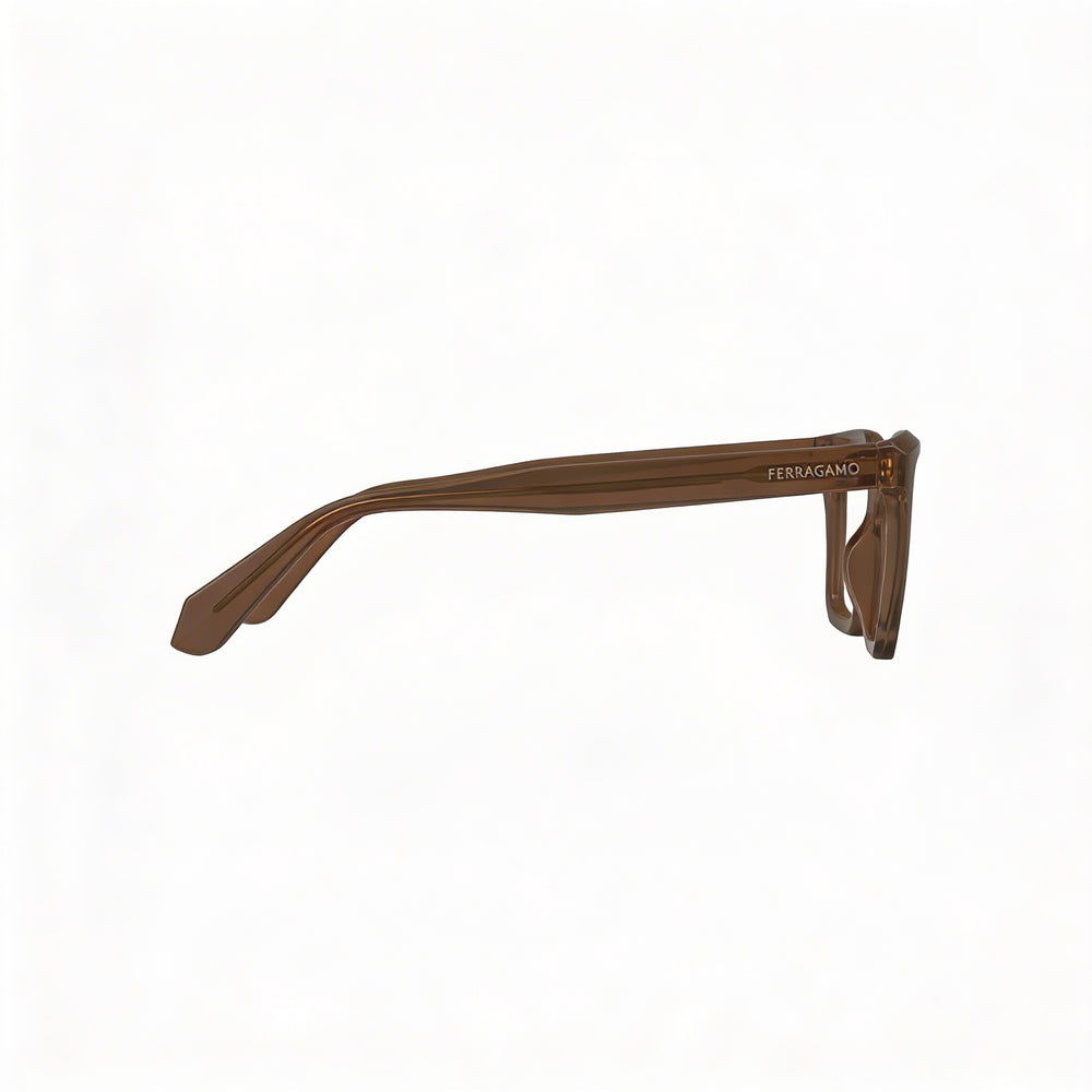 Gafas unisex Ferragamo SF2985 de metal transparente marrón oscuro polarizadas con lentes de policarbonato de 52 mm