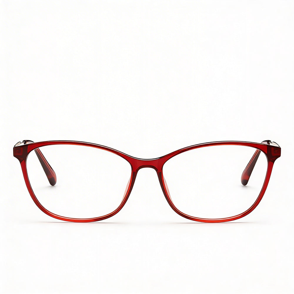 Max & Co. Casual Women's Eyeglasses with Injected Bordeaux Frame and Non-Polarized Transparent Lenses, 54mm