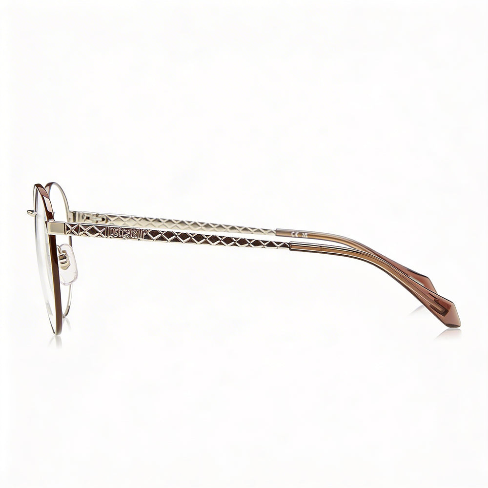 Just Cavalli classical Women's Eyewear, Frame Color Shiny Palladium & Brown, Lens Color Brown, Polycarbonate Lenses, 51mm