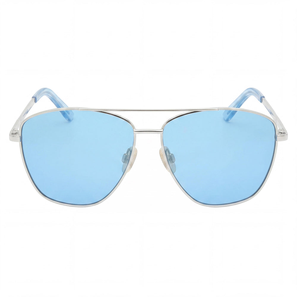 Gafas de sol PRIVÉ REVAUX modernas unisex de acero inoxidable, espejo plateado paladio, lentes no polarizadas de paladio 57-14-145