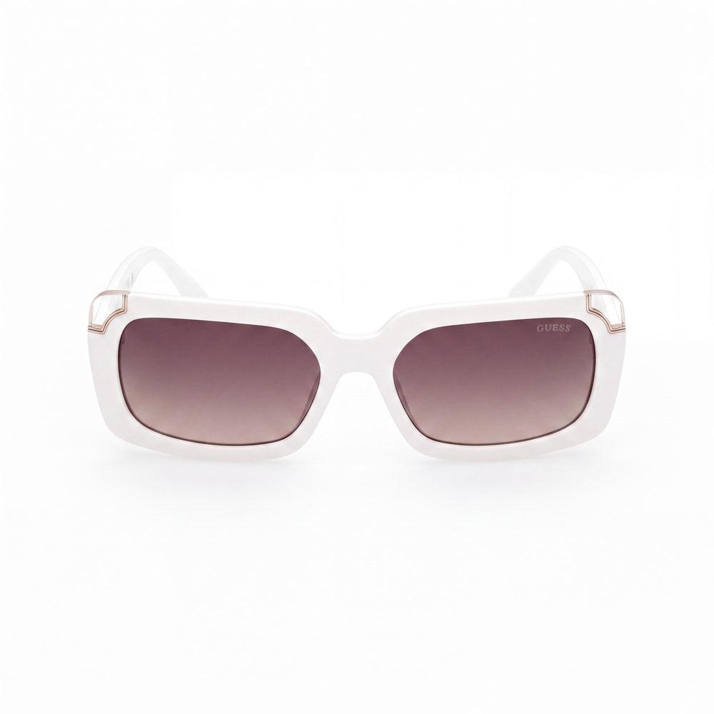 GUESS Women's Square UV400 Protective Sunglasses, Multicoloured Injected Frame, Gradient Brown Lenses 59mm