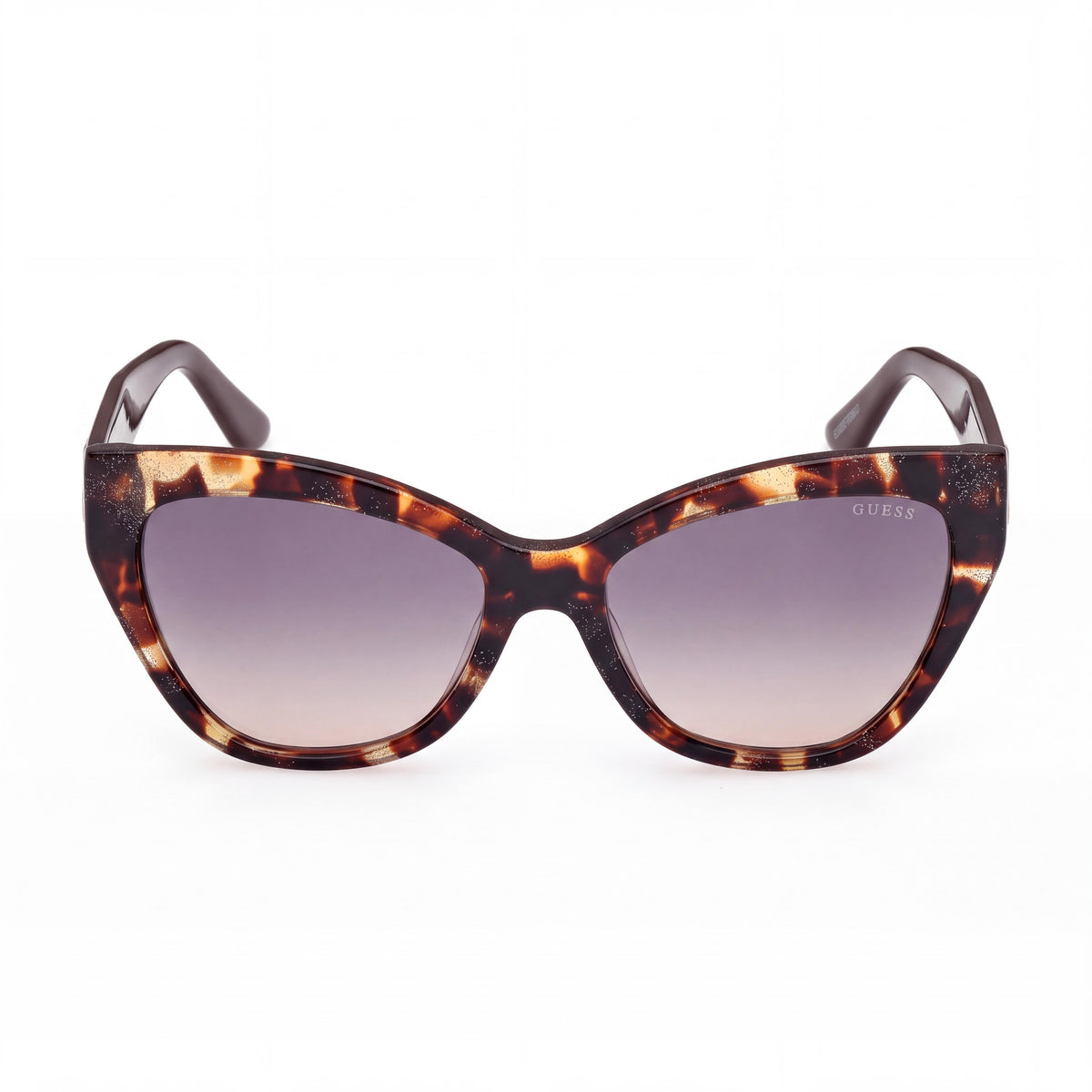 GUESS Gu00204 Gafas de sol de plástico para mujer, montura habana oscuro brillante, lente marrón oscuro degradado, protección UV 55-17-140, Photo 2