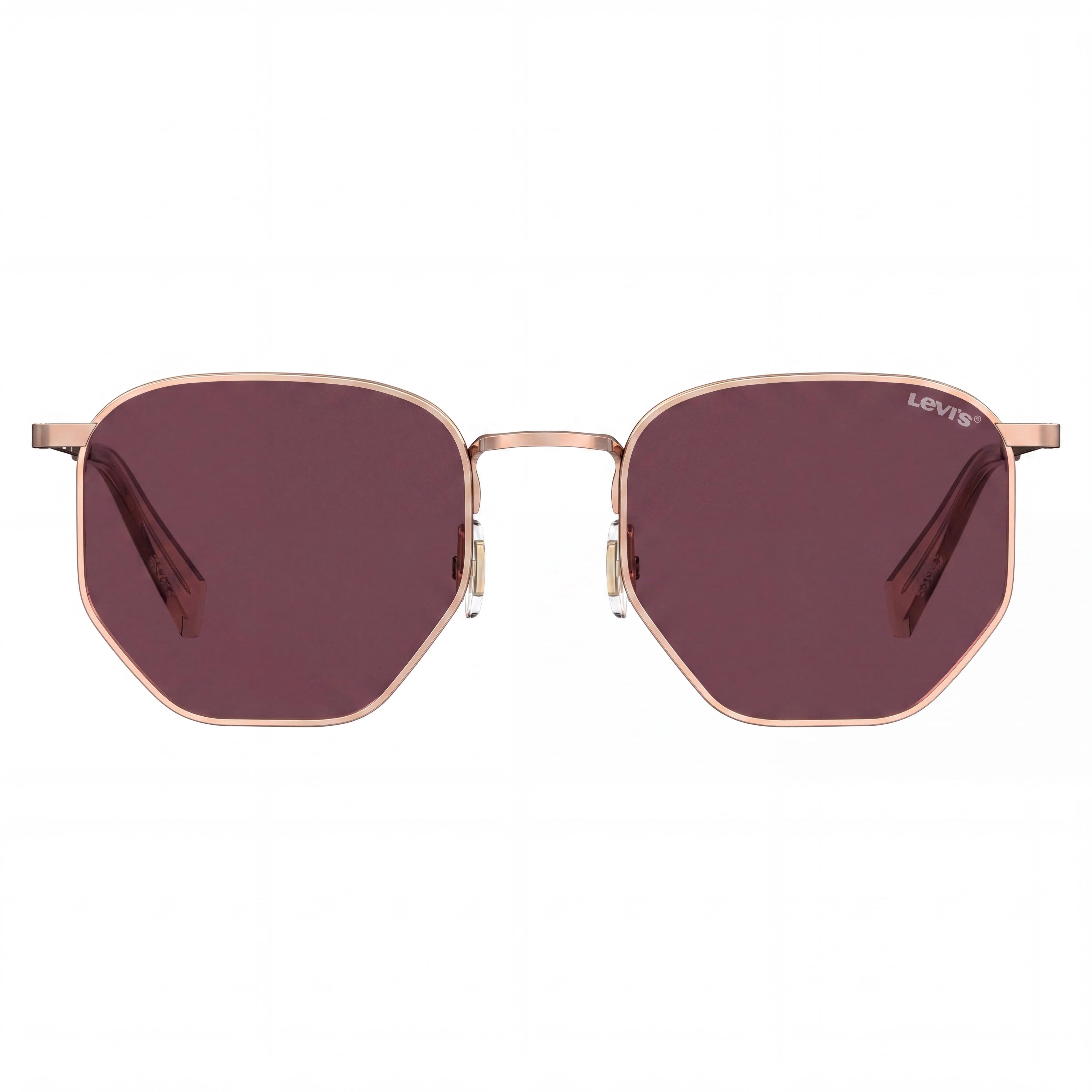 Gafas de sol informales para hombre Levi's, armazón metálico, COBRE DORADO con lentes rosas, protección UV, tamaño 51mm, Photo 2
