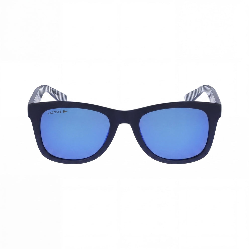 Gafas de sol Lacoste Classic unisex de plástico azul mate con protección UV y antirreflejos, talla 53-20-140