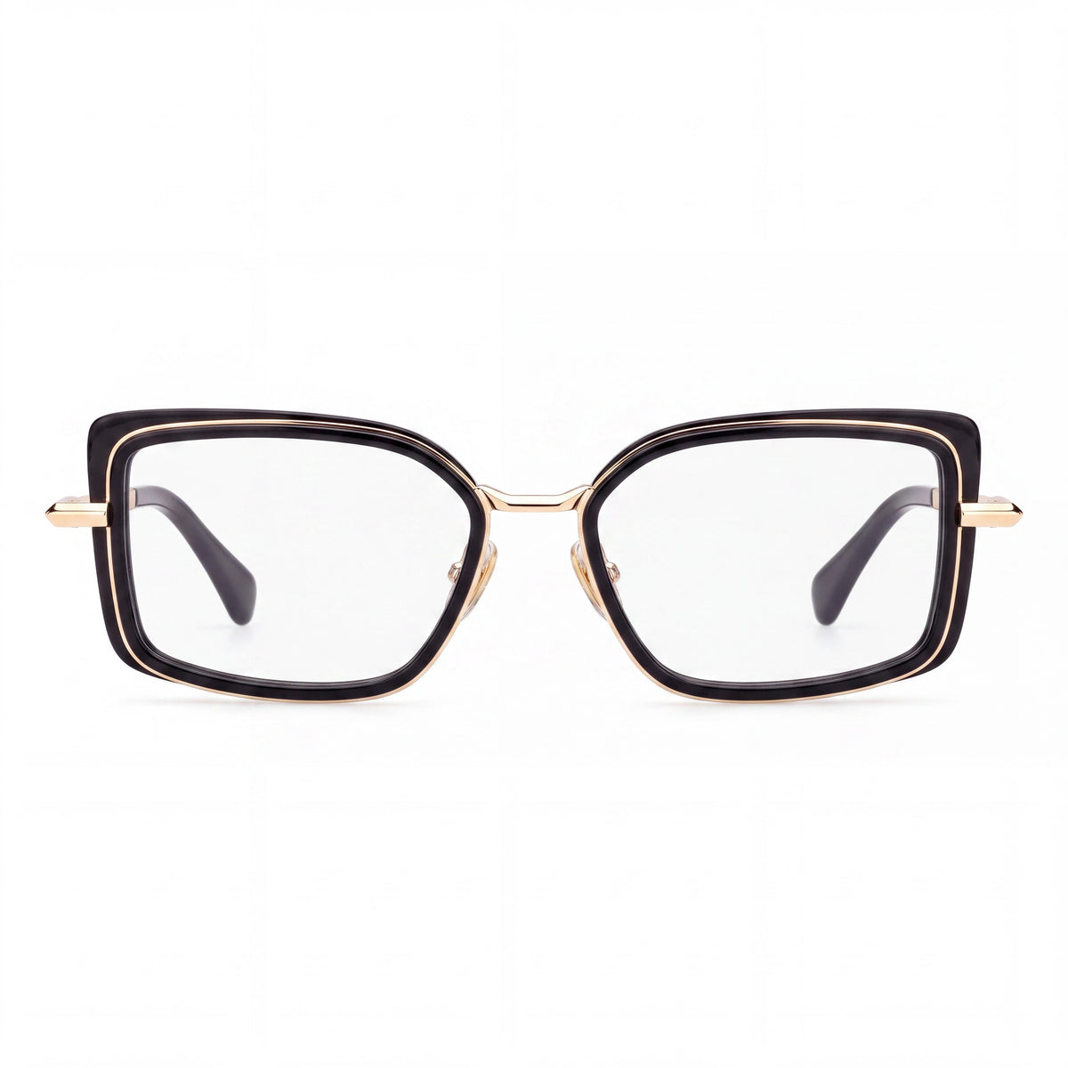 MaxMara MODERNO Women's Acetate Black Deep Gold Eyeglasses 53mm, Photo 2
