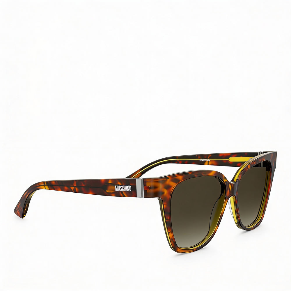 Gafas de sol Moschino MOS 066/S para mujer, rectangulares, color marrón degradado, con protección UV, 55 mm
