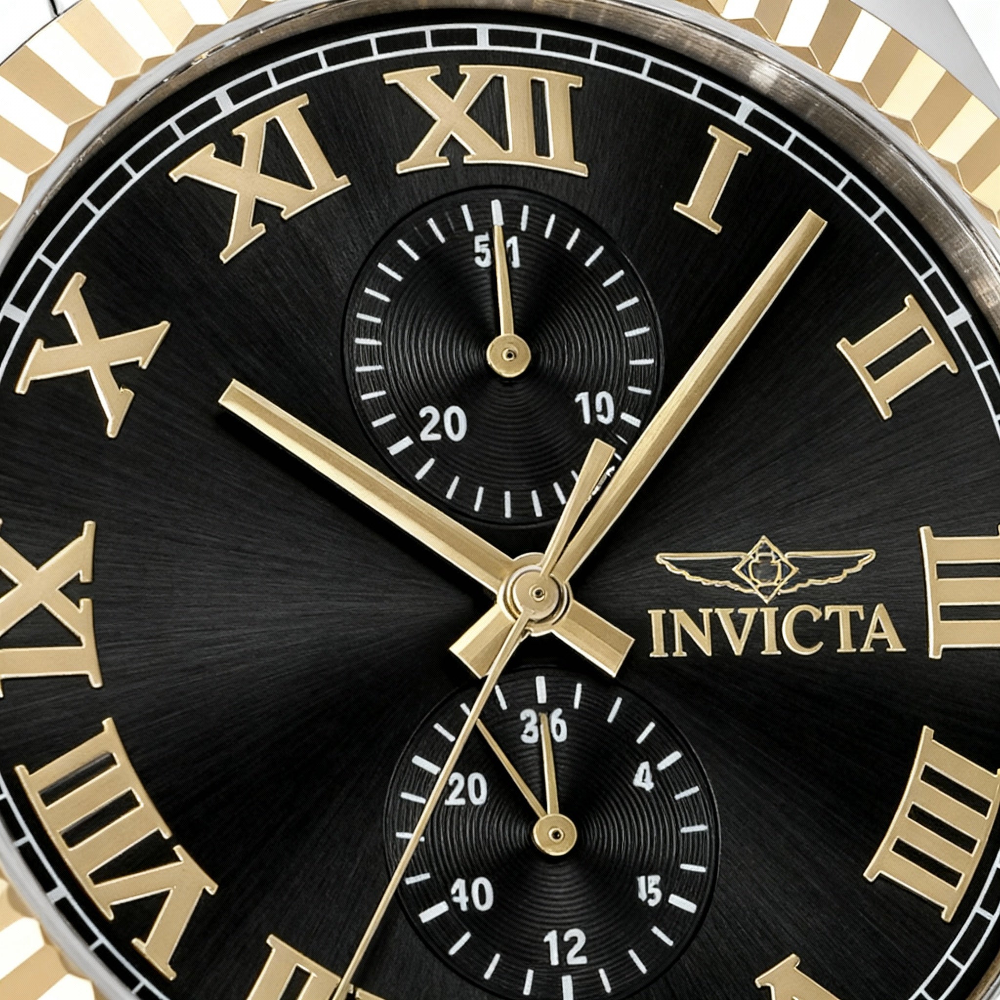 Reloj Invicta Specialty 47425 unisex con cronógrafo de acero inoxidable plateado y esfera negra de 43 mm, Photo 3