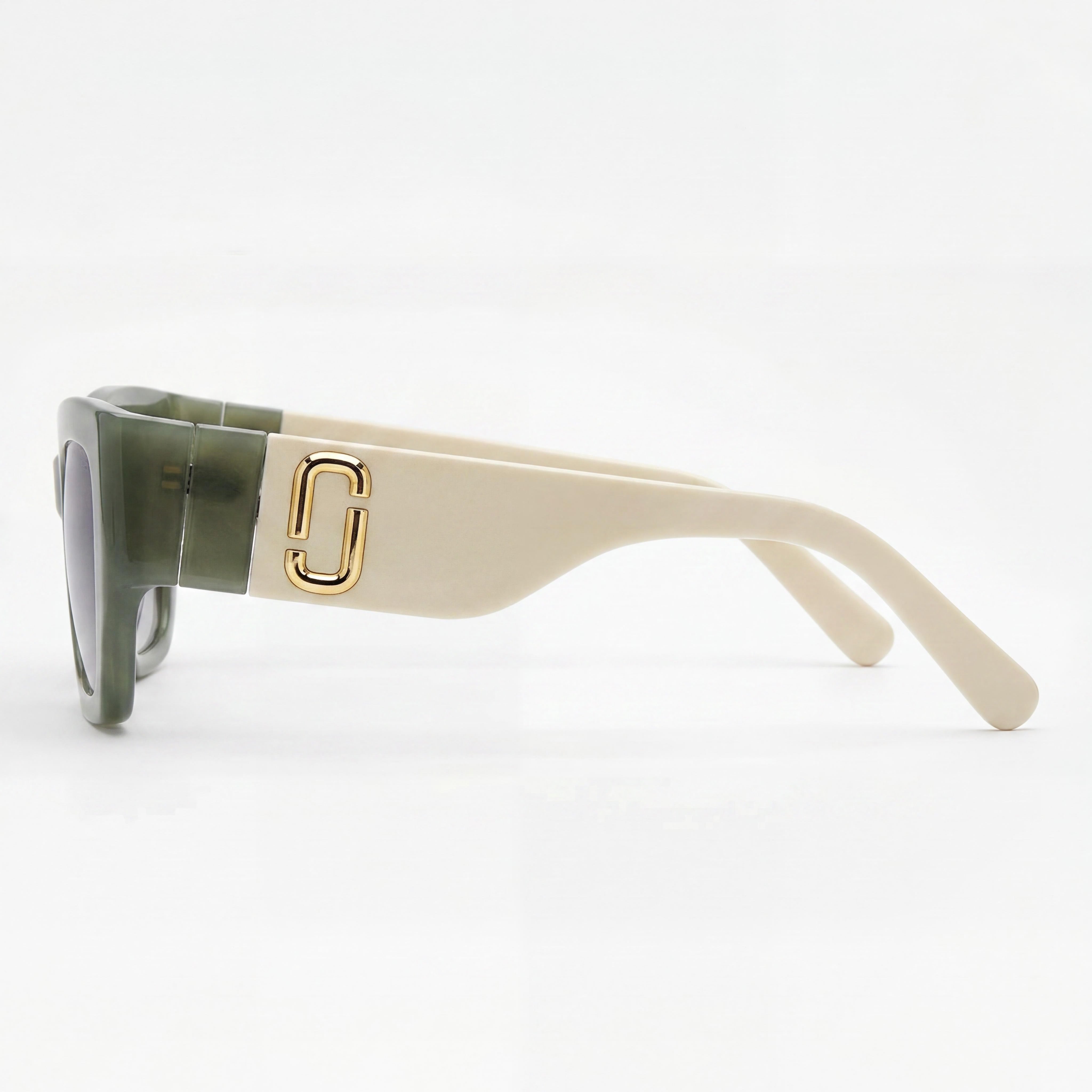 Marc Jacobs Casual Women's Sunglasses Green Cellulose Prop. Inj. Frame Grey Blue Lens Non-Polarized 53mm, Photo 2
