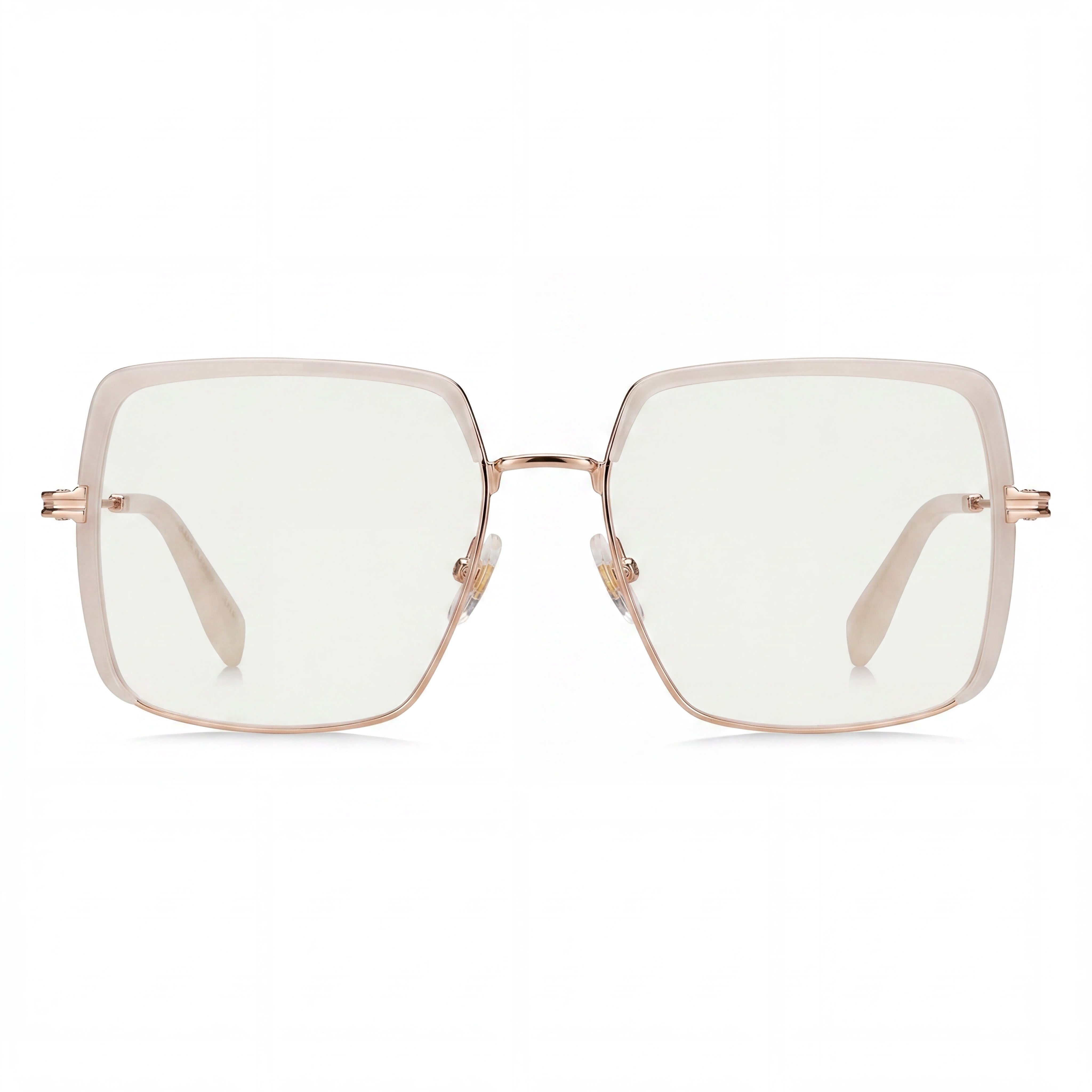 Gafas Marc Jacobs Contemporáneas de Metal Dorado y Marfil para Mujer, 54mm con Cristales Transparentes de Demostración, Aptas para Receta, Photo 2