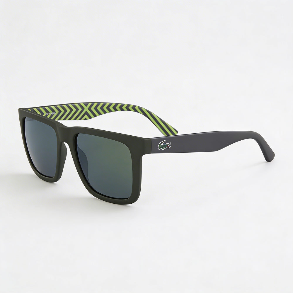 Gafas de sol Lacoste L750s para hombre con montura de plástico verde militar mate y lentes grises no polarizadas con protección UV, 54