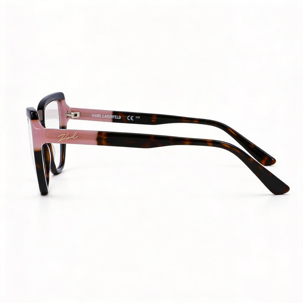 Gafas de sol para mujer KARL LAGERFELD de acetato moderno de color carey oscuro rosado sin polarizar de 53 mm