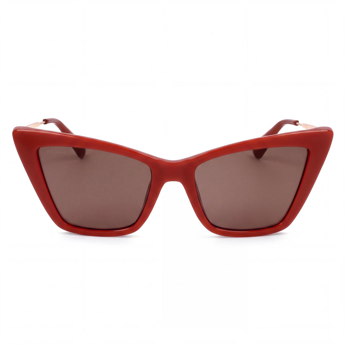 Max & Co. Modern Women's Shiny Red Injected Frame Sunglasses with Polycarbonate Lenses 54mm, Photo 2