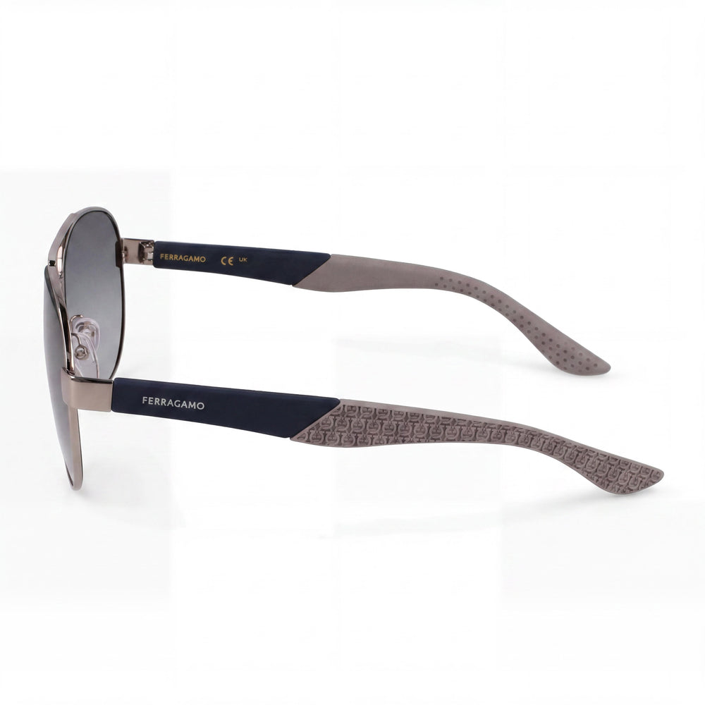 Gafas de sol Salvatore Ferragamo Sf275sn unisex tipo aviador de metal no polarizadas con degradado brillante rutenio claro 62mm