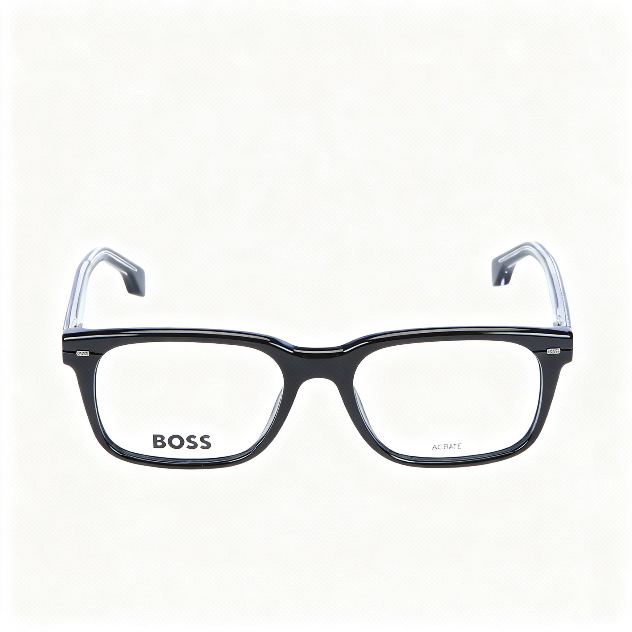 Hugo Boss Boss 1383 Modern Square Full Rim Acetate Frame, Unisex Black Optical Eyeglasses 53-18-145mm, Photo 3