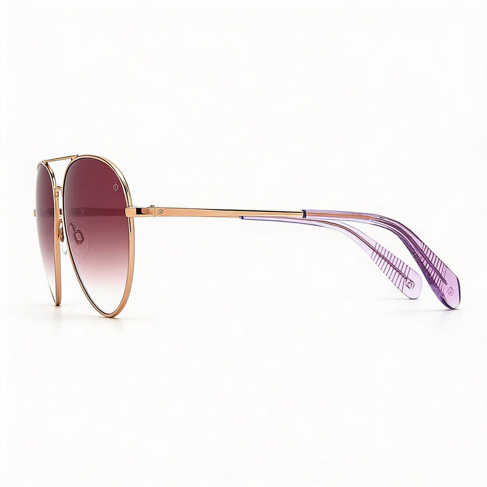 Gafas de sol modernas Rag & Bone para mujer, de acero inoxidable, color rojo, dorado y rosa, con protección UV, 59 mm