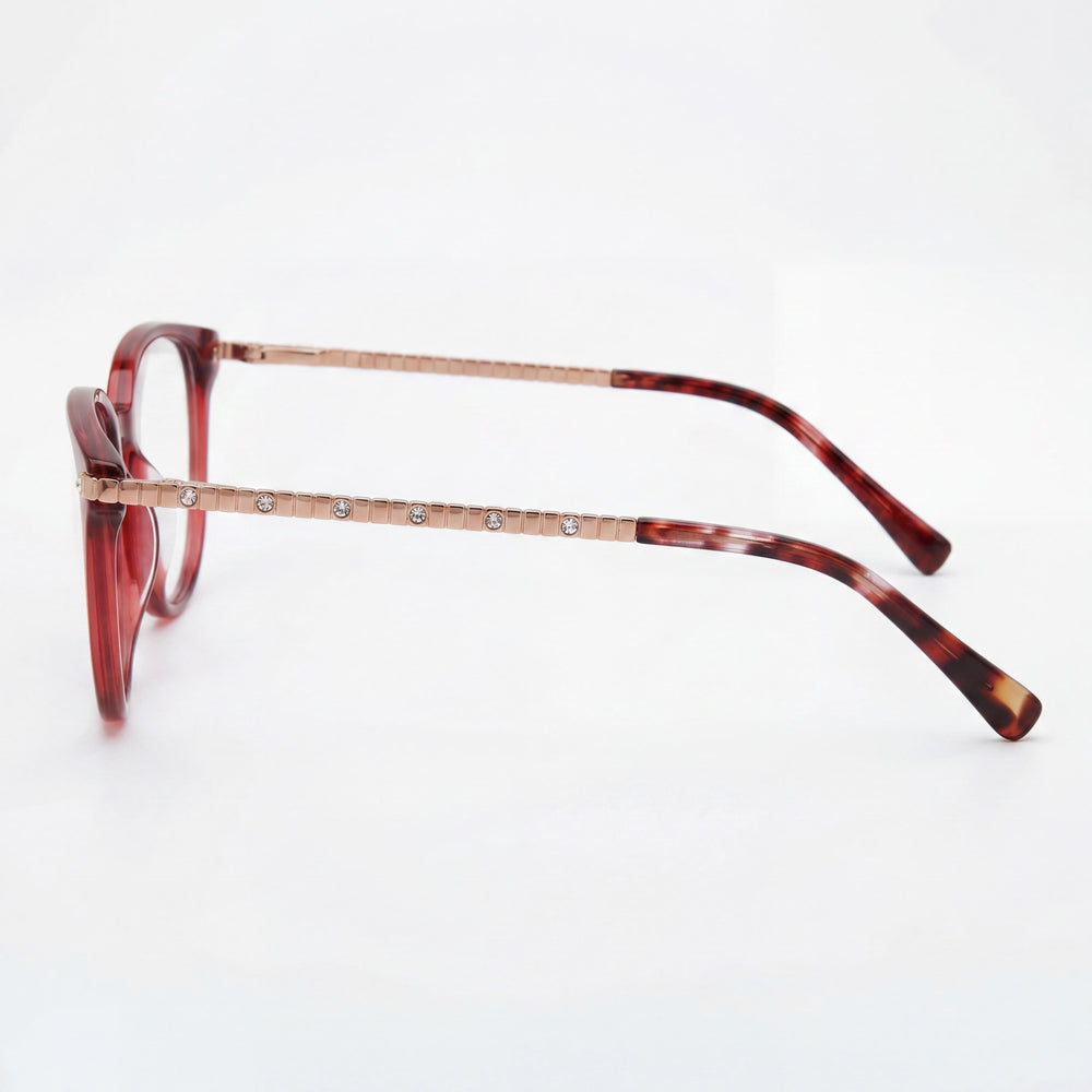 Jones New York Vjon790 Women's Burgundy Plastic Frame Eyeglasses - Lens 53mm, Bridge 17mm, Temple 140mm