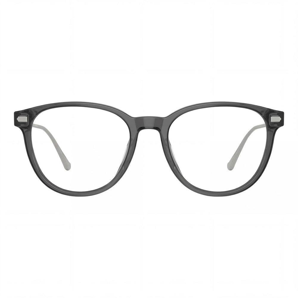 Armazones de gafas ópticas de plástico gris transparente redondas para hombre Coach Hc6265u Universal Fit 52-18-145
