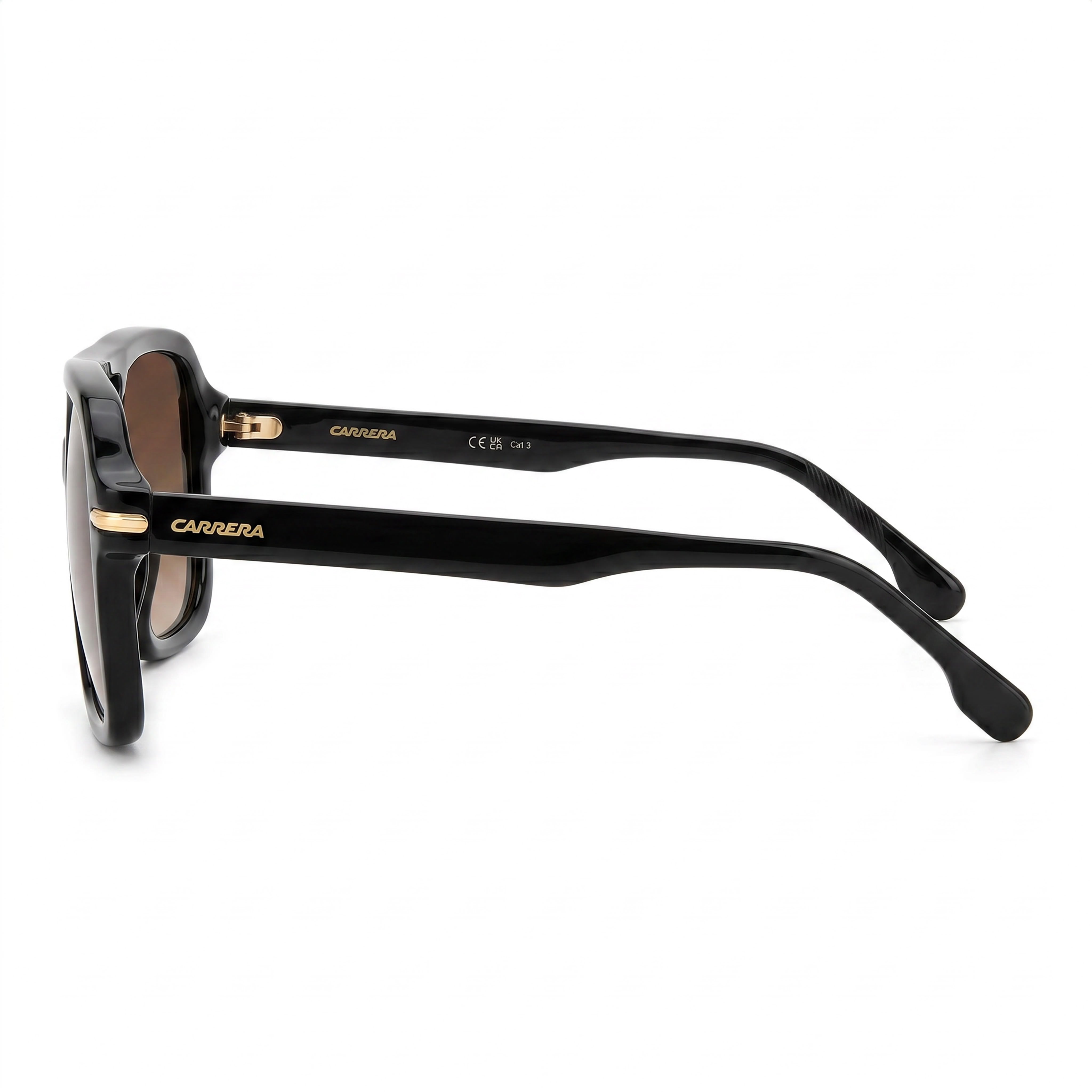 Gafas de sol Carrera 317/S para hombre, con montura de plástico negro y lentes marrones degradadas no polarizadas de 55 mm con protección UV, Photo 3