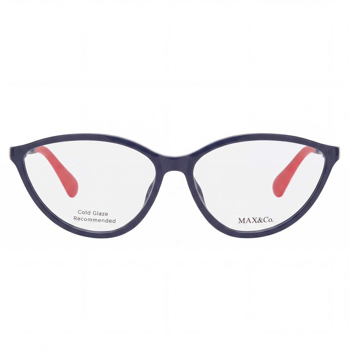 Max & Co. Modern Women's INJECTED Frame Eyeglasses with Shiny Blue Finish and Transparent Lenses 55-14-140, Photo 2