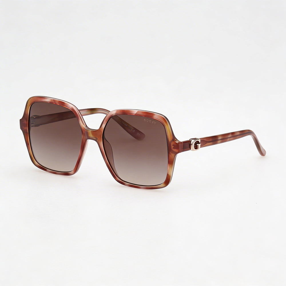 Guess Modern Women's Plastic Light Brown Avana Frame Gradient Brown Lens UV Protection Sunglasses 57-17-140