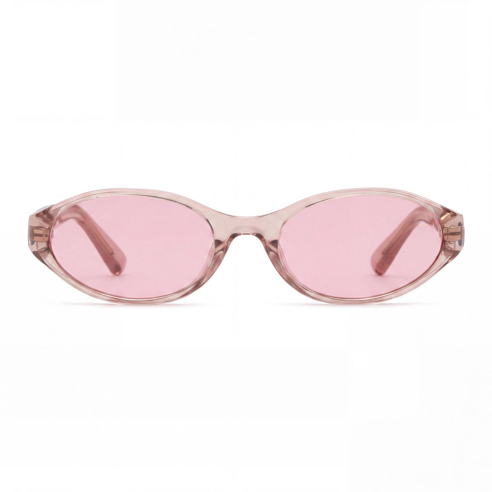 Gafas de sol redondas de inyección QUAY AUSTRALIA para mujer con 55 mm de ancho de lente, montura Doe Peony, lente Peony