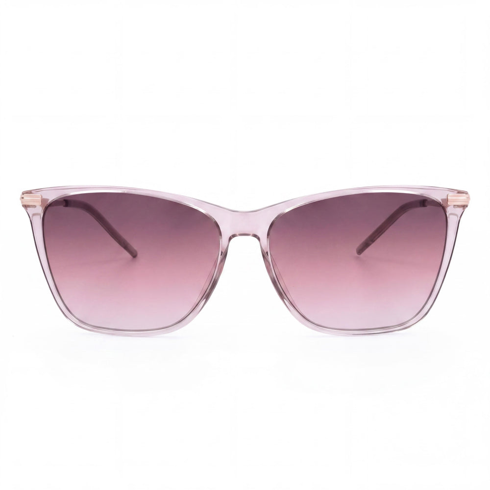 Gafas de sol Hugo Boss Casual para mujer, de acetato rosa dorado claro, con lentes rosadas con degradado burdeos, 100 % protección UV, 58 mm
