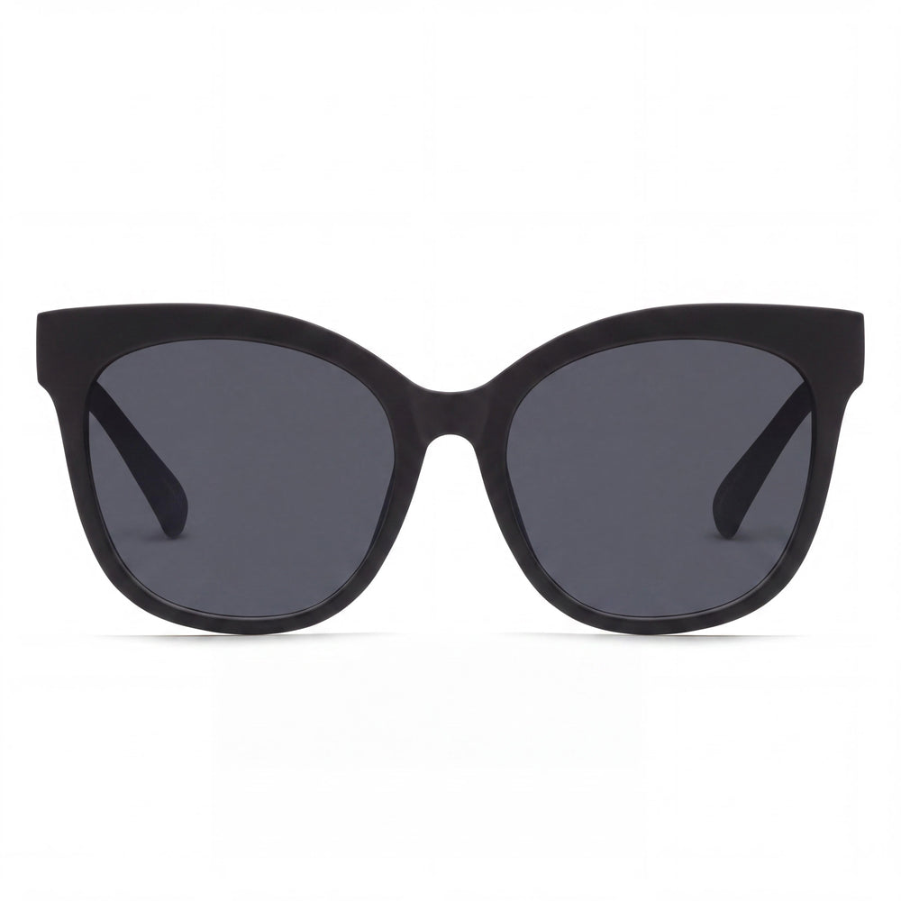 QUAY AUSTRALIA It's My Way Women's Oversized Cat Eye Black Plastic Frame Smoke Lens 100% UV Protection Sunglasses 55mm