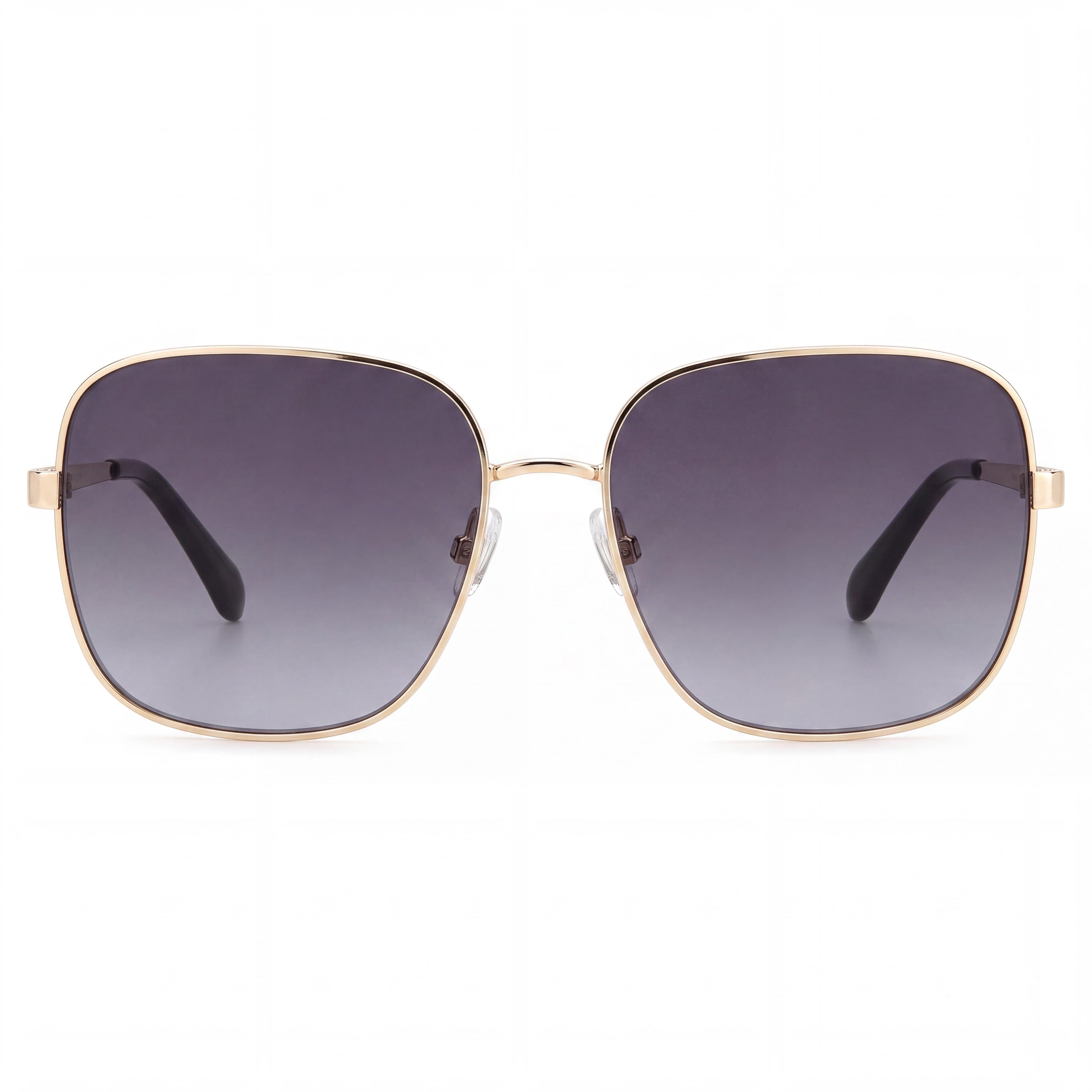 Fossil Fos 2133/G/S Women's Square Metal UV Protection Sunglasses Light Gold & Grey 50mm, Photo 2