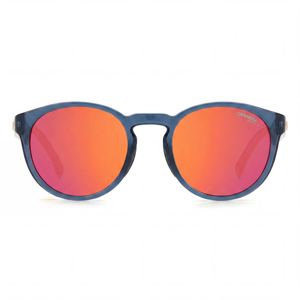 Carrera 8056/S Men's Blue Frame Mirror Fire Red Polycarbonate Non-Polarized Lenses UV Protected 51mm Sunglasses
