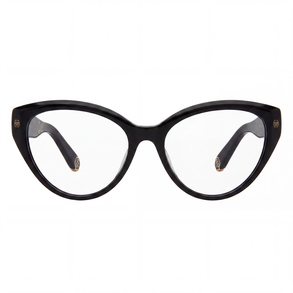 Gafas Philipp Plein Classic para mujer, montura óptica de acetato negro brillante, 54-16-135