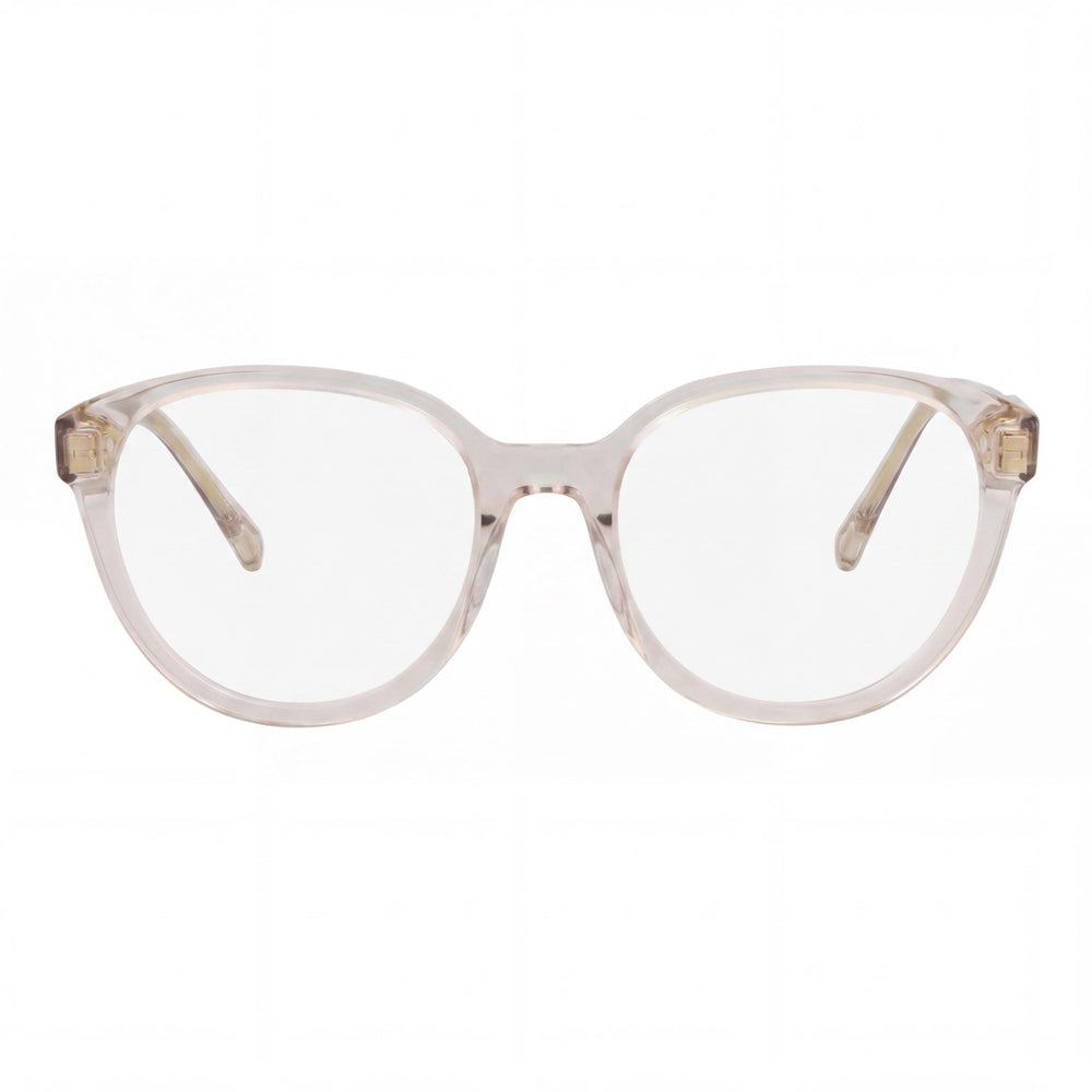 Chloe CH0127O 004 Women's Transparent Pink Acetate Oval Full Rim Eyeglasses, Clear Lenses, 51mm