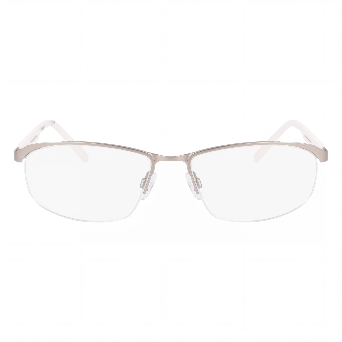 Flexon Classic Women's Eyewear with Satin Silver Acetate Frame and Polycarbonate Lenses, 57mm Lens Width, Photo 2