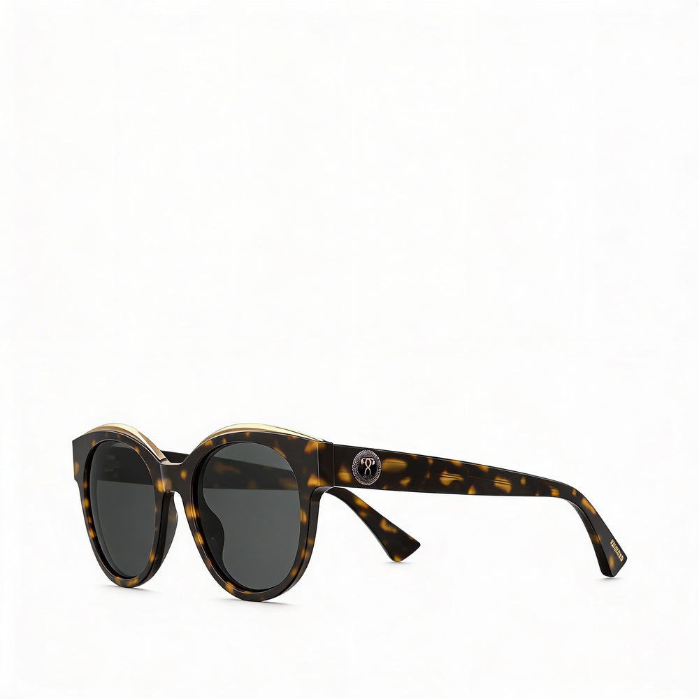 Gafas de sol Moschino Mos 33/S para mujer, montura de metal color Havana oscuro, gris y azul, sin polarizar, con protección UV, 52 mm