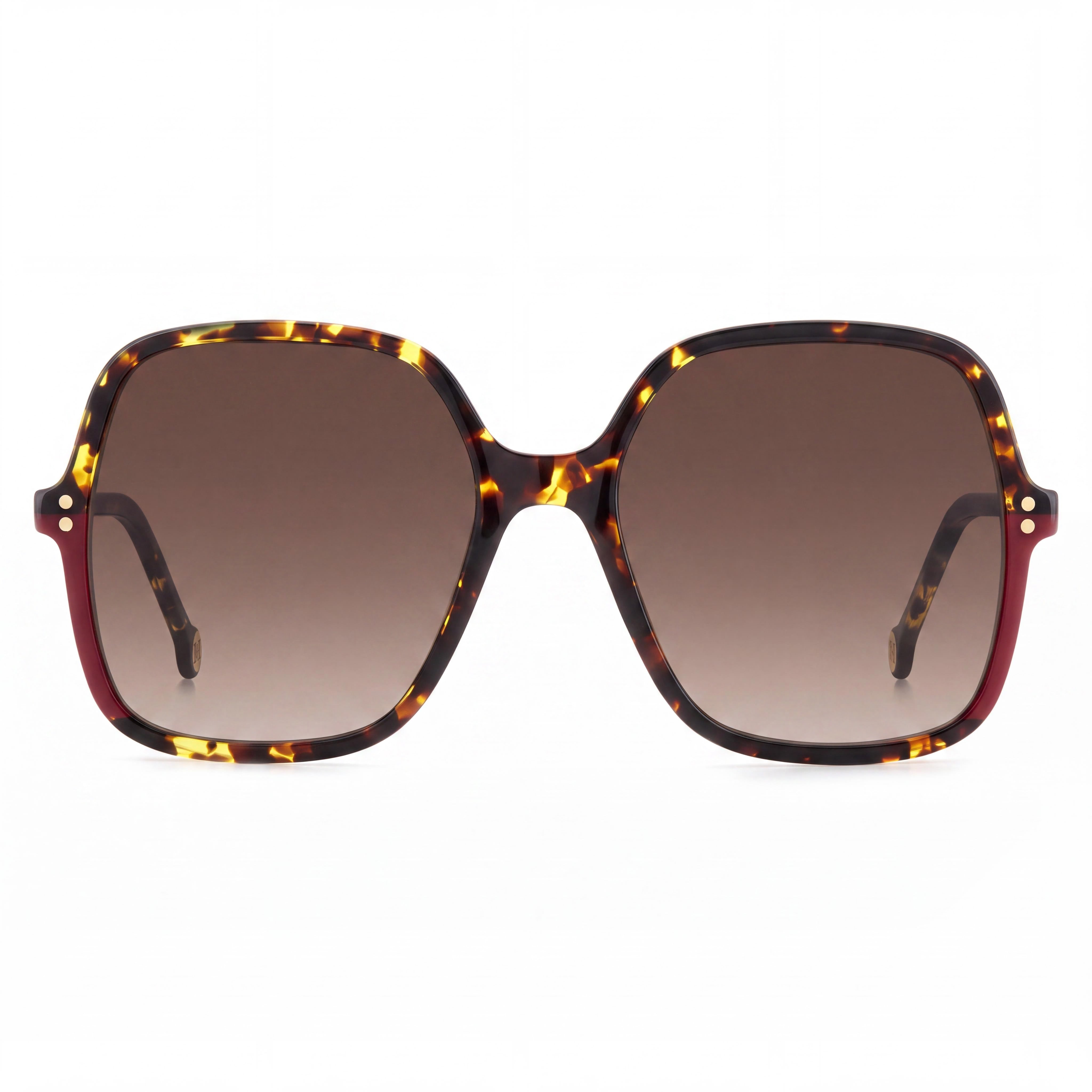 Gafas de sol Carolina Herrera Modern para mujer, con montura de acetato ligero Havana roja y lentes marrones degradadas de 56 mm, Photo 2