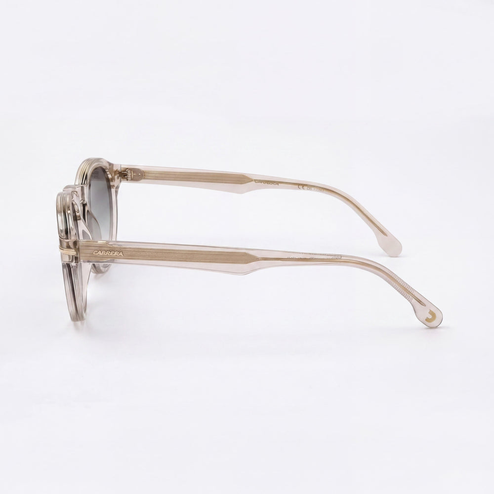 Carrera Modern Women's Acetate Beige Frame Sunglasses, Grey Shaded Gold Mirror Lenses, UV Protection, 48mm