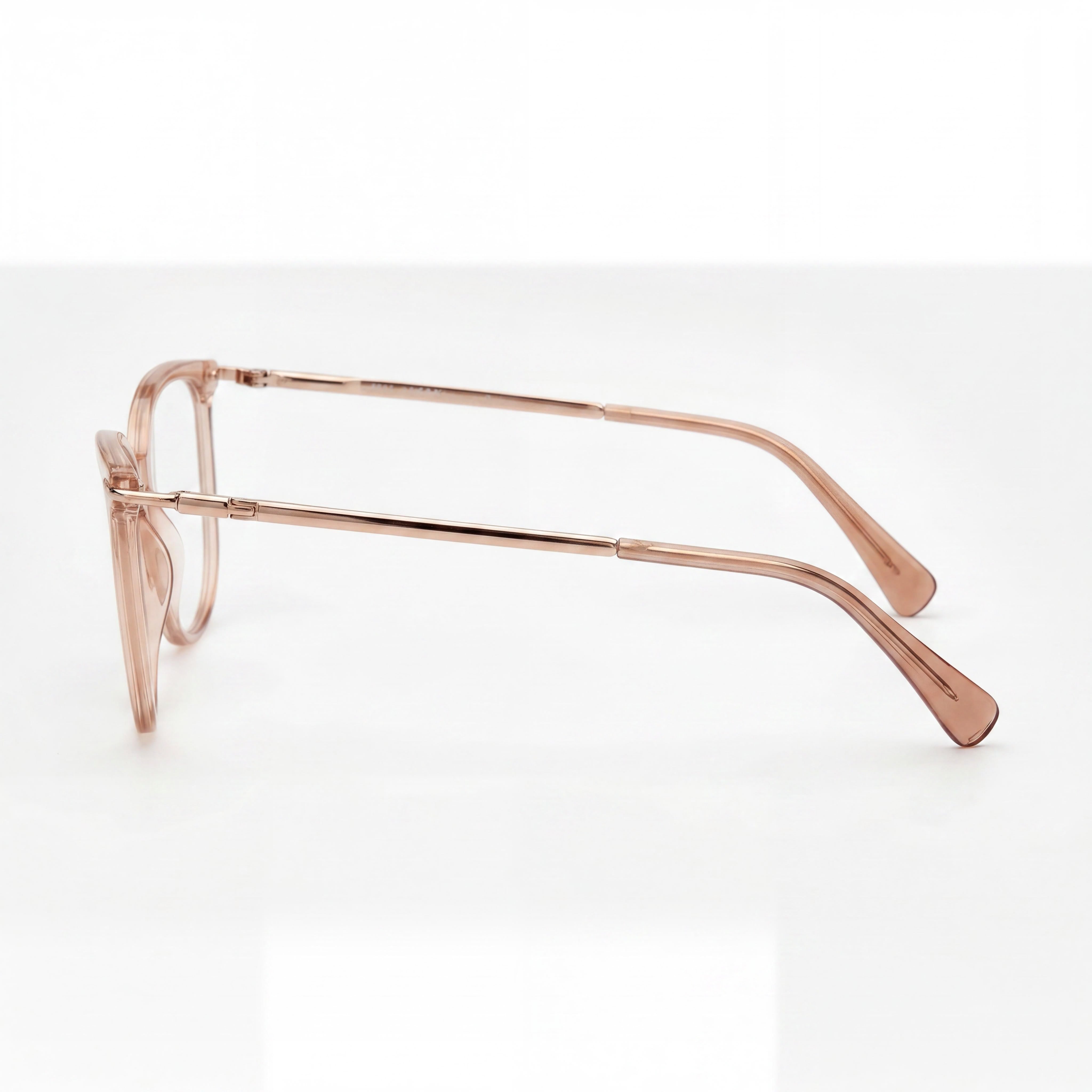 MaxMara MM5050 Casual Women's Beige Plastic Frame Sunglasses with Clear Lenses, 54mm Lens, 15mm Bridge, 135mm Temple, Photo 3