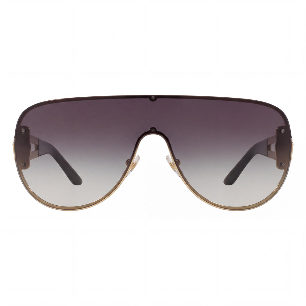 Gafas de sol Versace contemporáneas para mujer, metal color oro pálido, lente gris claro degradado, protección UV, antirreflejante, no polarizadas, 41 mm