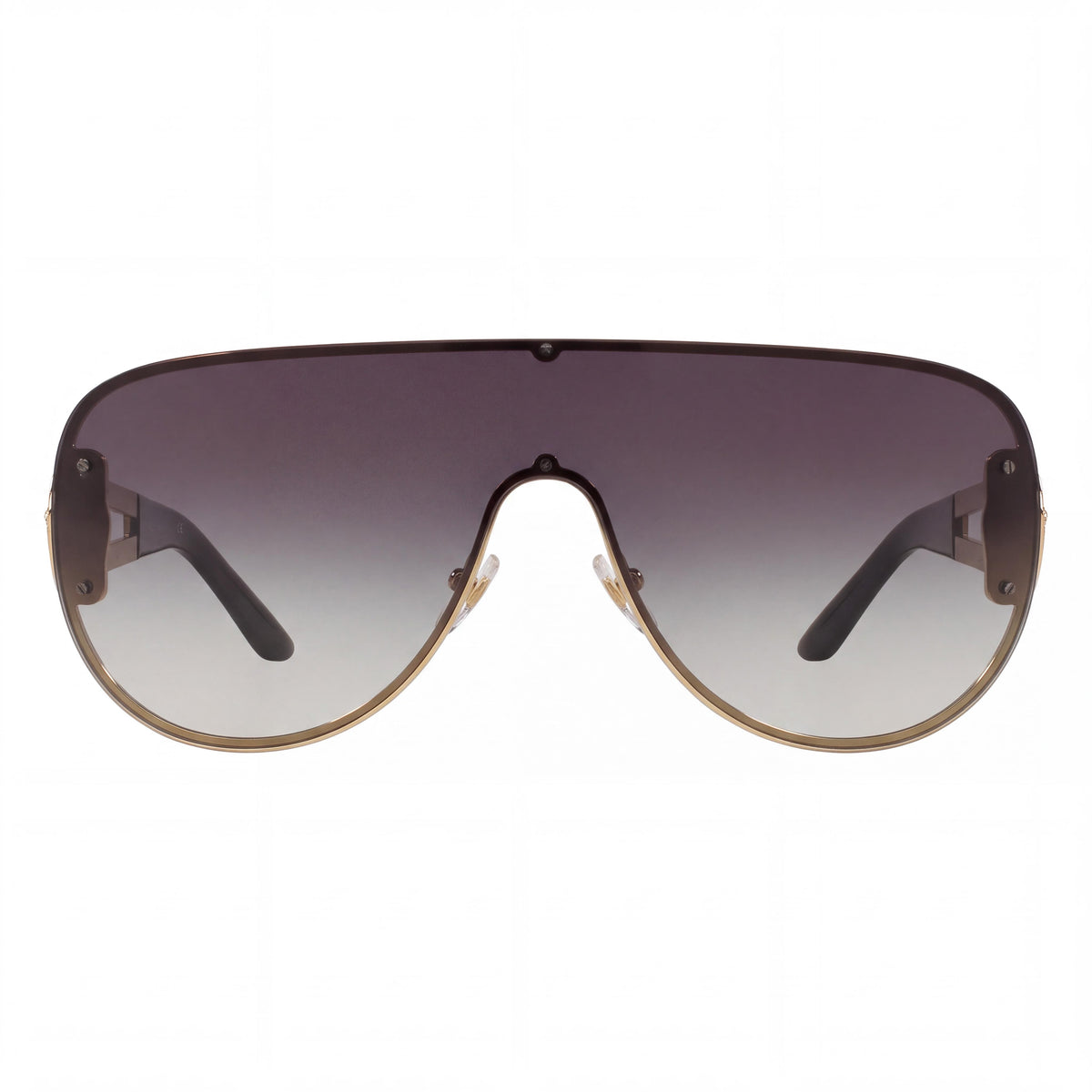 Gafas de sol Versace contemporáneas para mujer, metal color oro pálido, lente gris claro degradado, protección UV, antirreflejante, no polarizadas, 41 mm, Photo 2