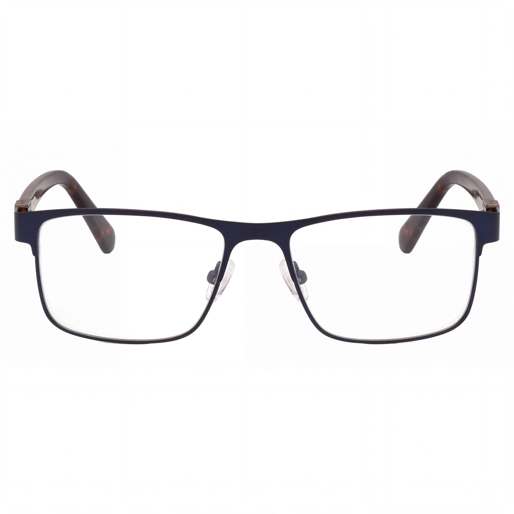 GUESS GU 50003 091 Gafas de hombre clásicas de metal azul mate rubio habana sin policarbonato 57mm