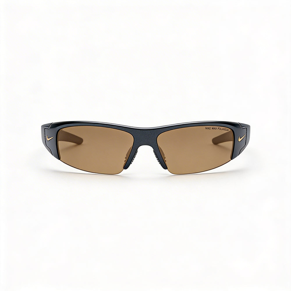 Nike Classic Unisex Onyx Nylon Frame Brown Polarized UV Protected Lenses 135mm Sunglasses
