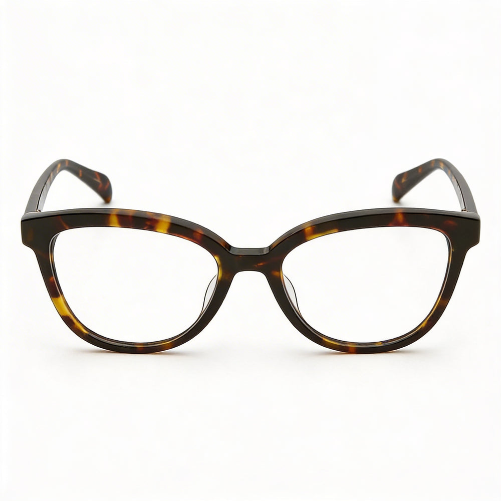 Tous Square Women's Red Havana Acetate Prescription Ready Eyeglasses with Clear Demo Lenses 53mm