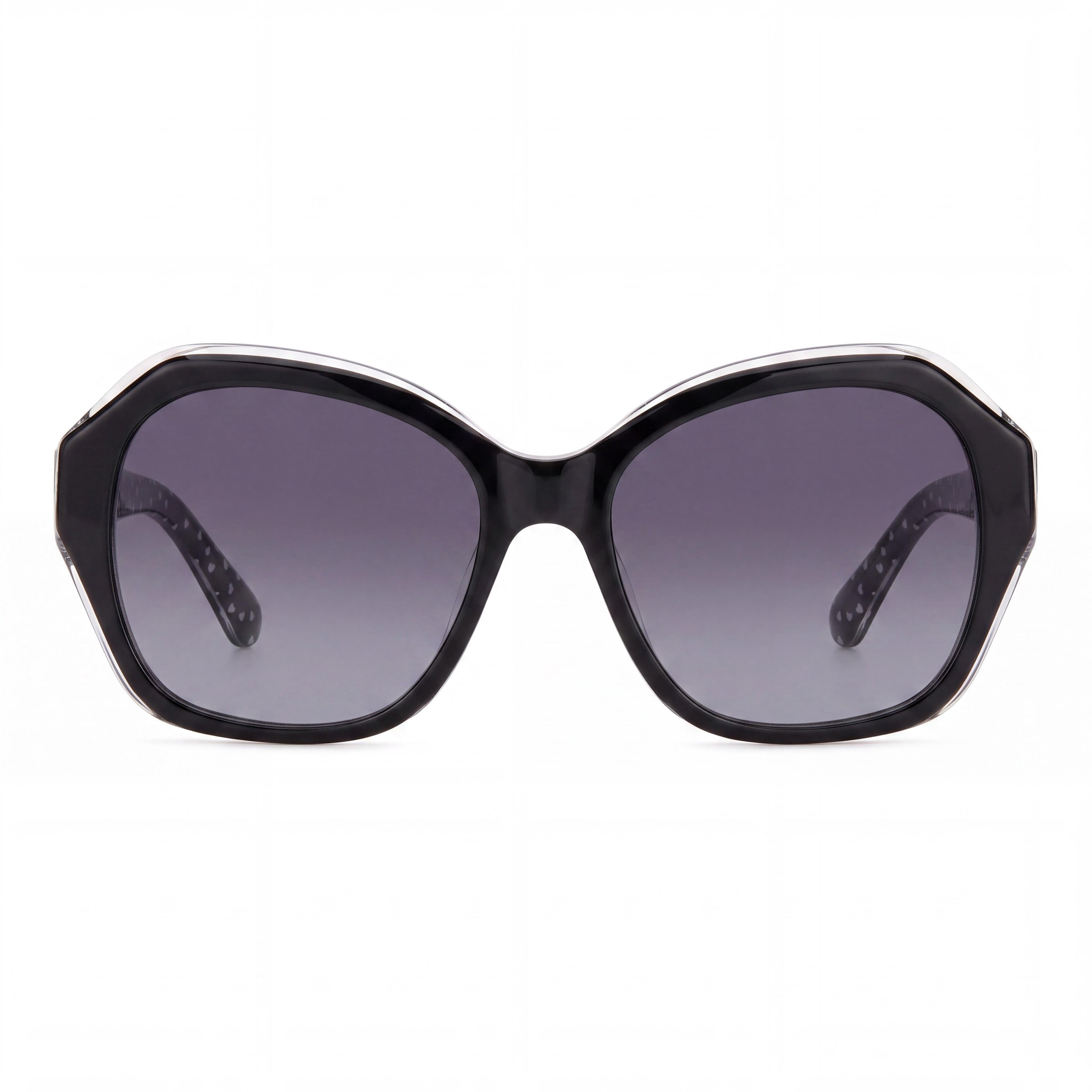 kate spade new york Lottie/G/S Women's Black Acetate Polarized UV Protection Grey Shaded Sunglasses 55mm, Photo 2