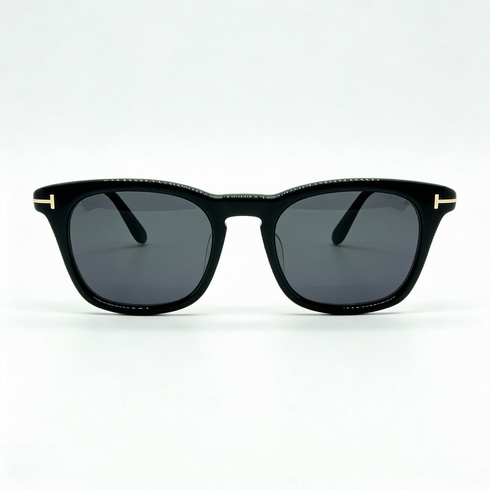 Gafas de sol unisex Tom Ford con montura de plástico negra, sin polarizar, protección UV, puente de 18 mm, patillas de 145 mm