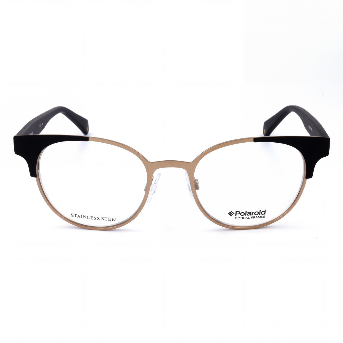 Polaroid POLAROID ROUND Optical Frames, Unisex, Metal, Black Gold, Clear Lenses, 43.5mm, Photo 2