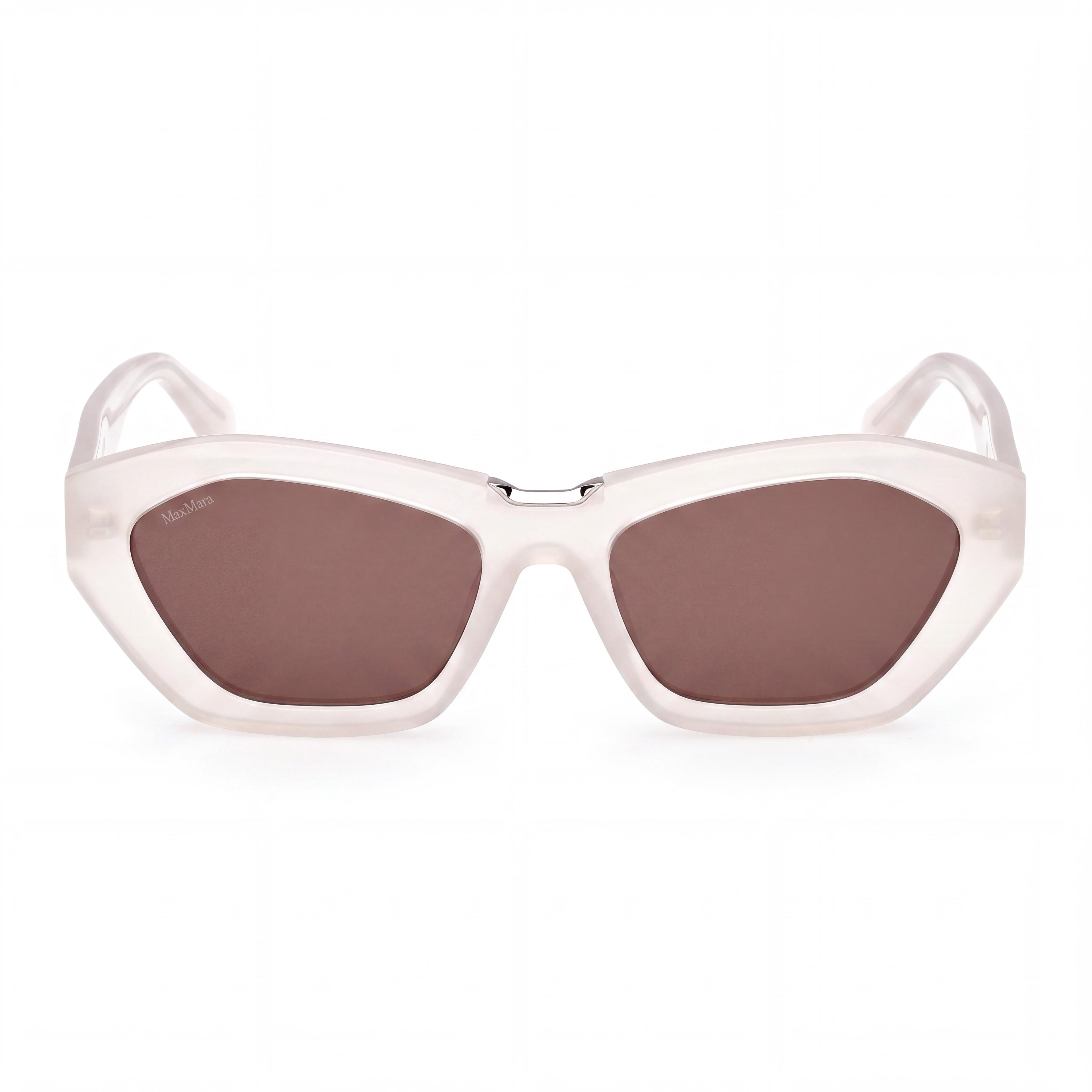 Gafas de sol MaxMara Mm0169 de acetato brillante color marfil para mujer con lentes de protección UV no polarizadas marrones de 54 mm, Photo 2
