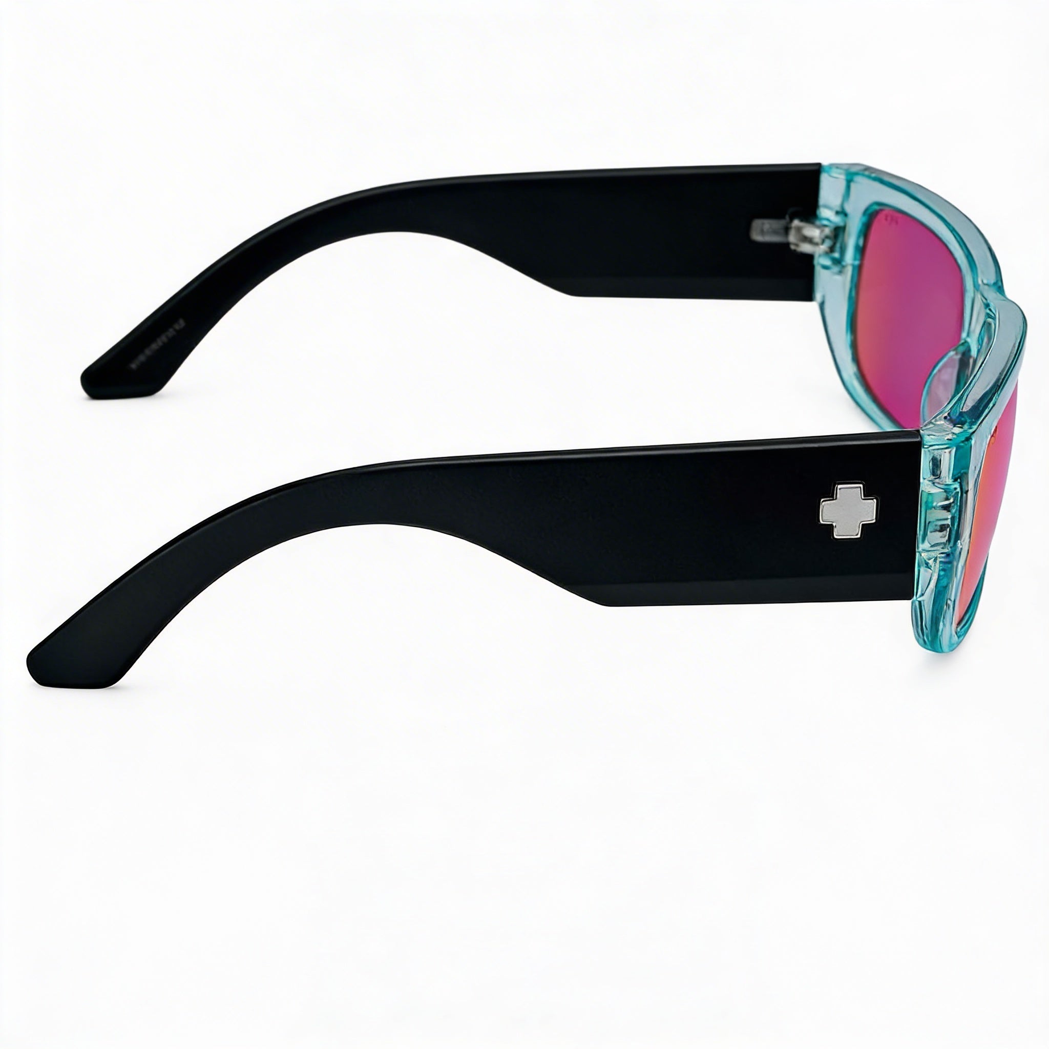 Gafas de sol no polarizadas Spy Optic Genre para mujer con Happy Lens, Translucent Aqua Matte Black, Happy Gray con espejo Purple Spectra, 54 mm, Photo 3