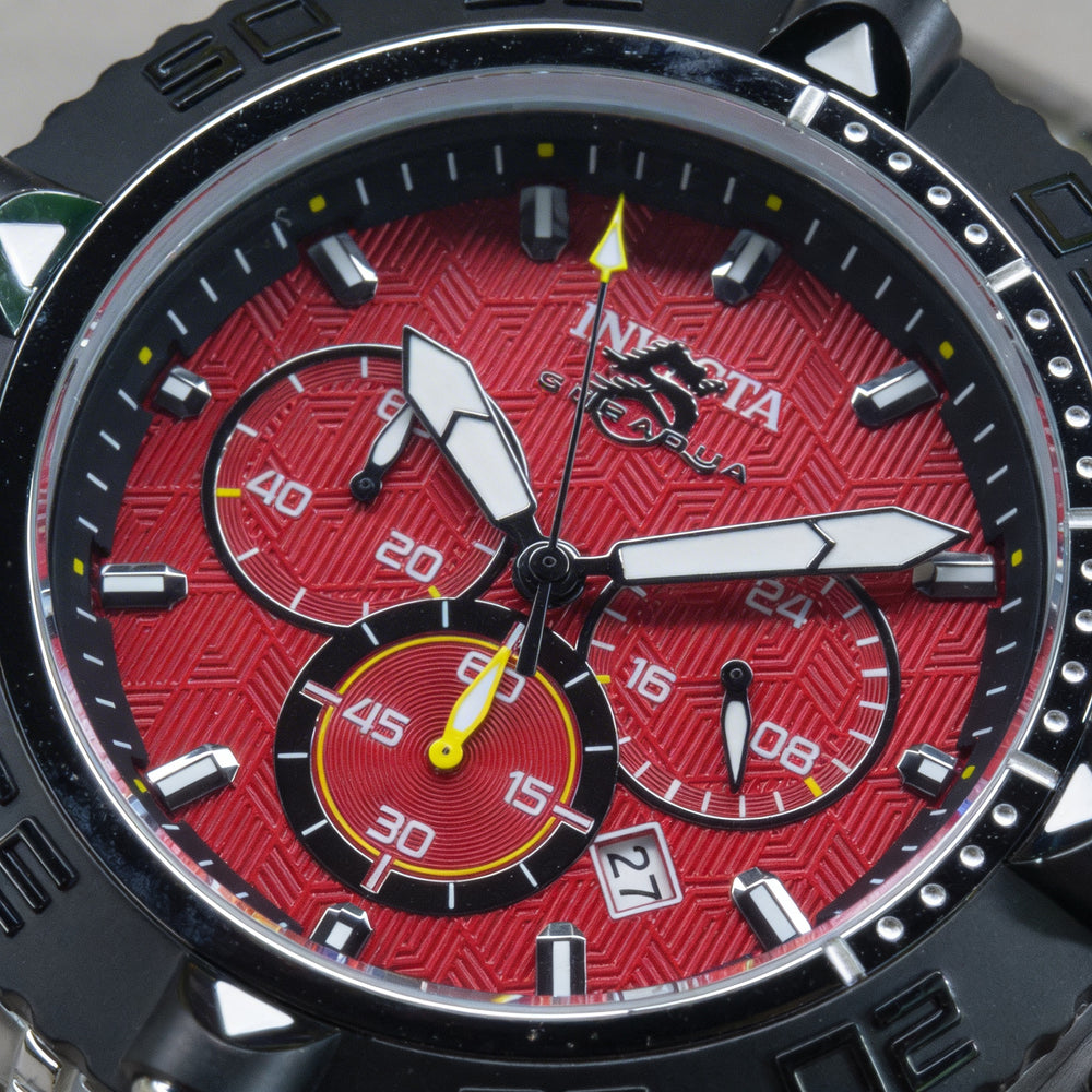 Reloj Invicta Subaqua - Noma IV 48199 de acero inoxidable, cronógrafo de cuarzo, esfera roja, 50 mm